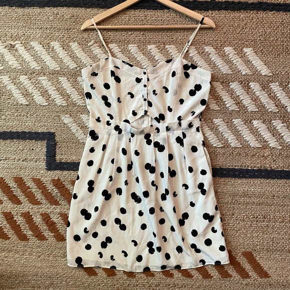 DOLCE VITA Polka Dot Mini Dress Cream - Picture 3 of 4